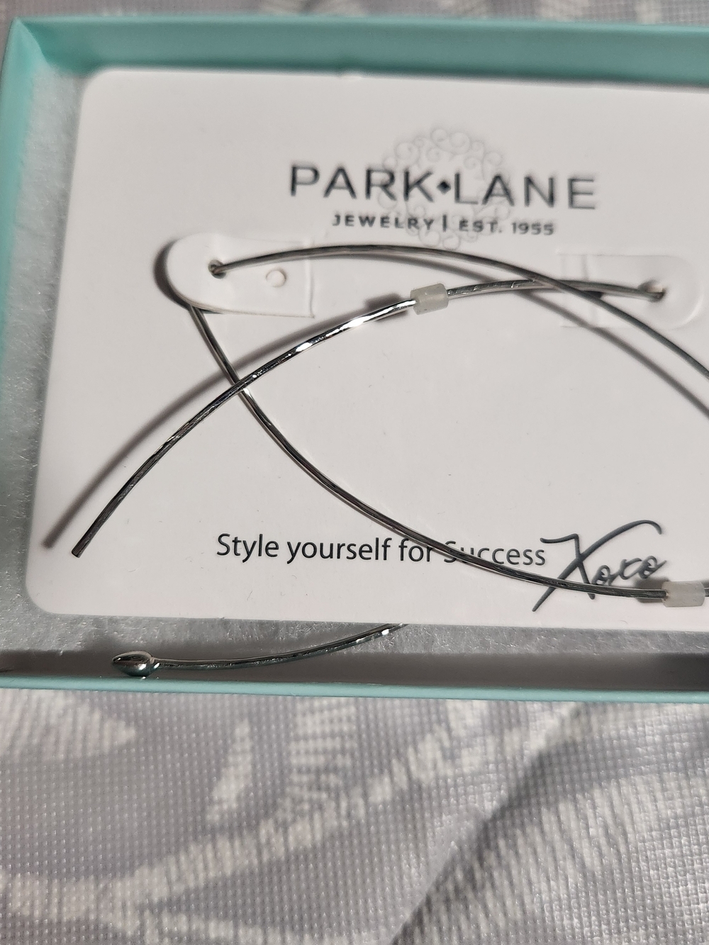 Park Lane Silver Curved Hoop threader Earrings